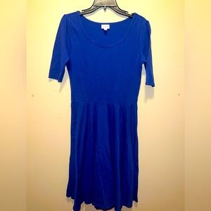 Womens Lula Roe royal blue/navy blue dress (NWOT)